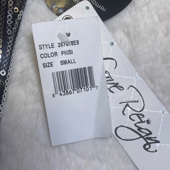 LOVE REIGN - NWT Ombré Metallic gold, rose gold and Silver Sequin, V-neck dress - Picture 6 of 12